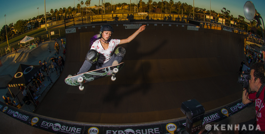 lizzie Armanto skateboarding winner of Exposure 2014 contest